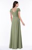 Modest Short Sleeve Chiffon Floor Length Ruching Plus Size Bridesmaid Dresses