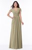 Modest Short Sleeve Chiffon Floor Length Ruching Plus Size Bridesmaid Dresses