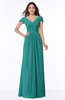 Modest Short Sleeve Chiffon Floor Length Ruching Plus Size Bridesmaid Dresses