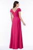 Modest Short Sleeve Chiffon Floor Length Ruching Plus Size Bridesmaid Dresses