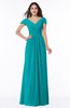 Modest Short Sleeve Chiffon Floor Length Ruching Plus Size Bridesmaid Dresses