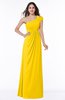 Elegant One Shoulder Chiffon Floor Length Ruching Plus Size Bridesmaid Dresses