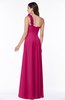 Classic A-line One Shoulder Zip up Flower Plus Size Bridesmaid Dresses