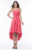 Casual A-line Sleeveless Zip up Chiffon Asymmetric Plus Size Bridesmaid Dresses
