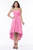Casual A-line Sleeveless Zip up Chiffon Asymmetric Plus Size Bridesmaid Dresses