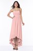 Romantic A-line Strapless Sleeveless Zipper Hi-Lo Plus Size Bridesmaid Dresses