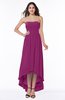 Romantic A-line Strapless Sleeveless Zipper Hi-Lo Plus Size Bridesmaid Dresses