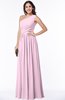 Elegant Asymmetric Neckline Chiffon Floor Length Pleated Plus Size Bridesmaid Dresses