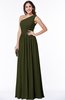 Elegant Asymmetric Neckline Chiffon Floor Length Pleated Plus Size Bridesmaid Dresses