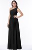 Elegant Asymmetric Neckline Chiffon Floor Length Pleated Plus Size Bridesmaid Dresses