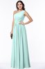 Elegant Asymmetric Neckline Chiffon Floor Length Pleated Plus Size Bridesmaid Dresses