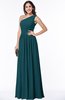 Elegant Asymmetric Neckline Chiffon Floor Length Pleated Plus Size Bridesmaid Dresses