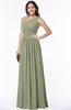 Elegant Asymmetric Neckline Chiffon Floor Length Pleated Plus Size Bridesmaid Dresses