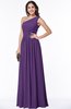 Elegant Asymmetric Neckline Chiffon Floor Length Pleated Plus Size Bridesmaid Dresses
