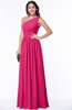 Elegant Asymmetric Neckline Chiffon Floor Length Pleated Plus Size Bridesmaid Dresses