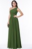 Elegant Asymmetric Neckline Chiffon Floor Length Pleated Plus Size Bridesmaid Dresses