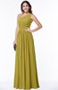 Elegant Asymmetric Neckline Chiffon Floor Length Pleated Plus Size Bridesmaid Dresses
