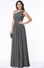 Elegant Asymmetric Neckline Chiffon Floor Length Pleated Plus Size Bridesmaid Dresses