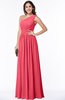 Elegant Asymmetric Neckline Chiffon Floor Length Pleated Plus Size Bridesmaid Dresses