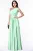 Elegant Asymmetric Neckline Chiffon Floor Length Pleated Plus Size Bridesmaid Dresses