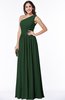 Elegant Asymmetric Neckline Chiffon Floor Length Pleated Plus Size Bridesmaid Dresses
