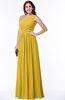 Elegant Asymmetric Neckline Chiffon Floor Length Pleated Plus Size Bridesmaid Dresses