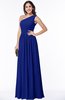 Elegant Asymmetric Neckline Chiffon Floor Length Pleated Plus Size Bridesmaid Dresses