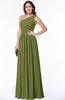 Elegant Asymmetric Neckline Chiffon Floor Length Pleated Plus Size Bridesmaid Dresses