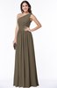 Elegant Asymmetric Neckline Chiffon Floor Length Pleated Plus Size Bridesmaid Dresses