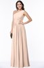 Elegant Asymmetric Neckline Chiffon Floor Length Pleated Plus Size Bridesmaid Dresses