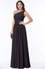 Elegant Asymmetric Neckline Chiffon Floor Length Pleated Plus Size Bridesmaid Dresses