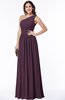 Elegant Asymmetric Neckline Chiffon Floor Length Pleated Plus Size Bridesmaid Dresses