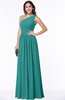 Elegant Asymmetric Neckline Chiffon Floor Length Pleated Plus Size Bridesmaid Dresses