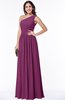 Elegant Asymmetric Neckline Chiffon Floor Length Pleated Plus Size Bridesmaid Dresses