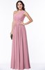 Elegant Asymmetric Neckline Chiffon Floor Length Pleated Plus Size Bridesmaid Dresses