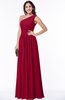 Elegant Asymmetric Neckline Chiffon Floor Length Pleated Plus Size Bridesmaid Dresses