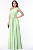 Elegant Asymmetric Neckline Chiffon Floor Length Pleated Plus Size Bridesmaid Dresses