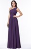 Elegant Asymmetric Neckline Chiffon Floor Length Pleated Plus Size Bridesmaid Dresses