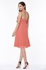 Cute A-line Half Backless Chiffon Knee Length Plus Size Bridesmaid Dresses