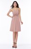 Cute A-line Half Backless Chiffon Knee Length Plus Size Bridesmaid Dresses