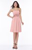 Cute A-line Half Backless Chiffon Knee Length Plus Size Bridesmaid Dresses