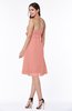 Cute A-line Half Backless Chiffon Knee Length Plus Size Bridesmaid Dresses