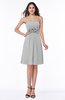 Cute A-line Half Backless Chiffon Knee Length Plus Size Bridesmaid Dresses
