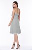 Cute A-line Half Backless Chiffon Knee Length Plus Size Bridesmaid Dresses
