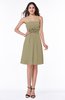 Cute A-line Half Backless Chiffon Knee Length Plus Size Bridesmaid Dresses