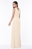 Traditional Sleeveless Zip up Chiffon Floor Length Rhinestone Plus Size Bridesmaid Dresses