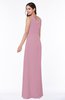 Traditional Sleeveless Zip up Chiffon Floor Length Rhinestone Plus Size Bridesmaid Dresses