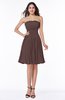 Modern A-line Strapless Half Backless Chiffon Ribbon Plus Size Bridesmaid Dresses