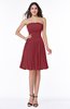 Modern A-line Strapless Half Backless Chiffon Ribbon Plus Size Bridesmaid Dresses