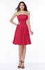 Modern A-line Strapless Half Backless Chiffon Ribbon Plus Size Bridesmaid Dresses